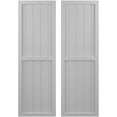 thumbnail image 1 of Ekena Millwork 17 1/2"W x 62"H Americraft Five Board Exterior Real Wood Two Equal Panel Framed Board-n-Batten Shutters (Per Pair), Primed, 1 of 9