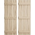 thumbnail image 1 of Ekena Millwork 17 1/2"W x 62"H Rustic Three Board Spaced Board-n-Batten Riverwood Faux Wood Shutters (Per Pair), Primed Tan, 1 of 11