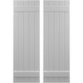 thumbnail image 1 of Ekena Millwork 17 1/2"W x 63"H Americraft Five Board (2 Batten) Exterior Real Wood Joined Board-n-Batten Shutters (Per Pair), Primed, 1 of 10