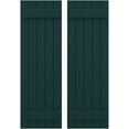 thumbnail image 1 of Ekena Millwork 17 1/2"W x 67"H Americraft Five Board (2 Batten) Exterior Real Wood Joined Board-n-Batten Shutters (Per Pair), Thermal Green, 1 of 10