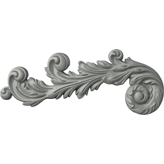 Ekena Millwork 17 1/2"W x 7"H x 1 1/8"P Edinburgh Scroll Onlay, Left