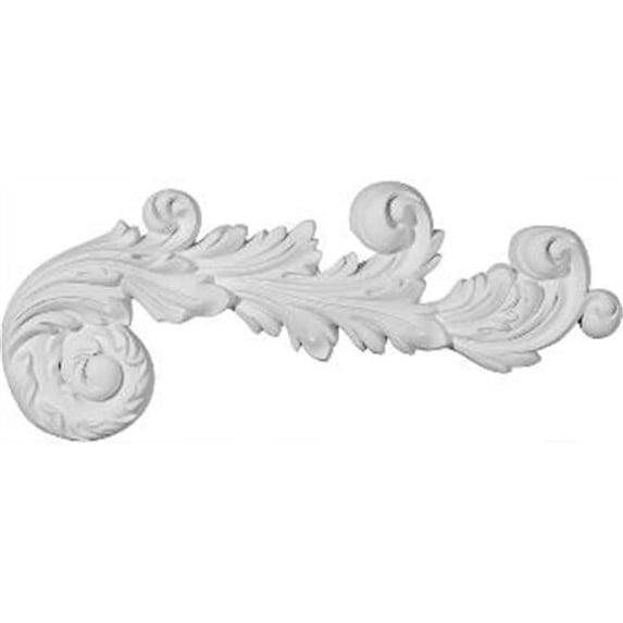 Ekena Millwork 17 1/2"W x 7"H x 1 1/8"P Edinburgh Scroll Onlay, Right