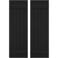 thumbnail image 1 of Ekena Millwork 17 1/2"W x 70"H Americraft Five Board (2 Batten) Exterior Real Wood Joined Board-n-Batten Shutters (Per Pair), Black, 1 of 10