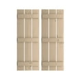 thumbnail image 1 of Ekena Millwork 17 1/2"W x 78"H Rustic Three Board Spaced Board-n-Batten Knotty Pine Faux Wood Shutters (Per Pair), Primed Tan, 1 of 11