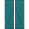 thumbnail image 1 of Ekena Millwork 17 1/2"W x 82"H Americraft Five Board (2 Batten) Exterior Real Wood Joined Board-n-Batten Shutters w/ Z-Bar (Per Pair), Antigua, 1 of 10