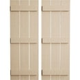 thumbnail image 1 of Ekena Millwork 17 1/2"W x 90"H Rustic Three Board Spaced Board-n-Batten Rough Cedar Faux Wood Shutters (Per Pair), Primed Tan, 1 of 11