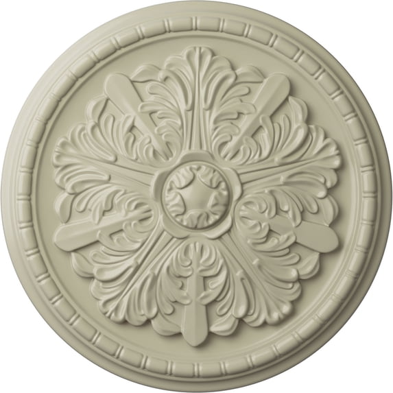 Ekena Millwork 17 1/8"OD x 1 1/2"P Washington Ceiling Medallion (Fits Canopies up to 2 7/8"), Hand-Painted Clear Yellow