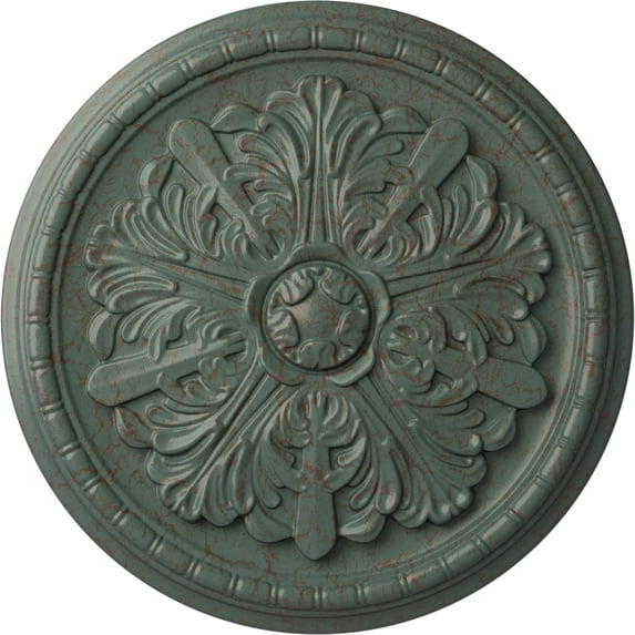 Ekena Millwork 17 1/8"OD x 1 1/2"P Washington Ceiling Medallion (Fits Canopies up to 2 7/8"), Hand-Painted Cloud Burst Crackle
