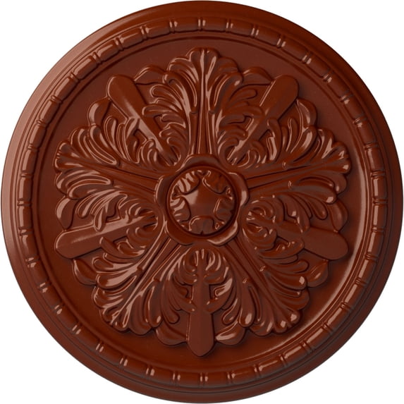 Ekena Millwork 17 1/8"OD x 1 1/2"P Washington Ceiling Medallion (Fits Canopies up to 2 7/8"), Hand-Painted Firebrick