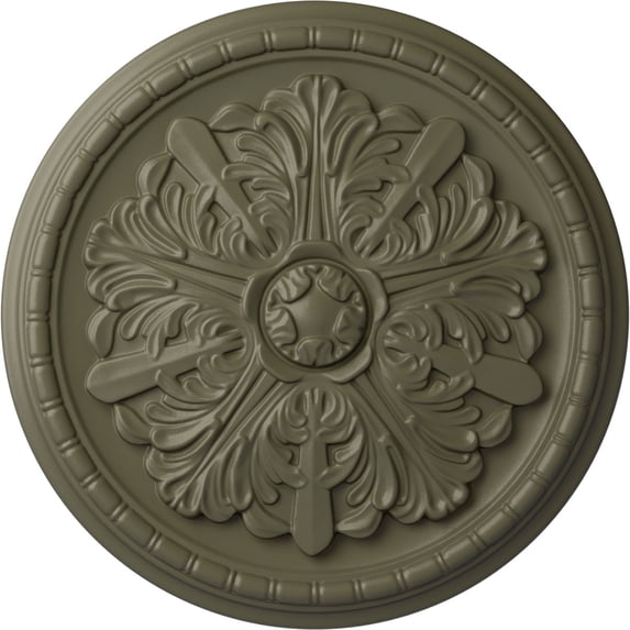 Ekena Millwork 17 1/8"OD x 1 1/2"P Washington Ceiling Medallion (Fits Canopies up to 2 7/8"), Hand-Painted Spartan Stone
