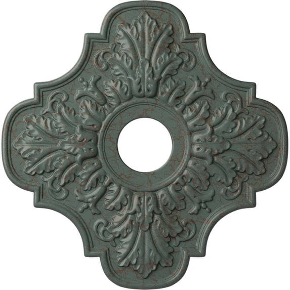 Ekena Millwork 17 3/4"OD x 3 1/8"ID x 1"P Peralta Ceiling Medallion (Fits Canopies up to 4 5/8"), Hand-Painted Cloud Burst Crackle