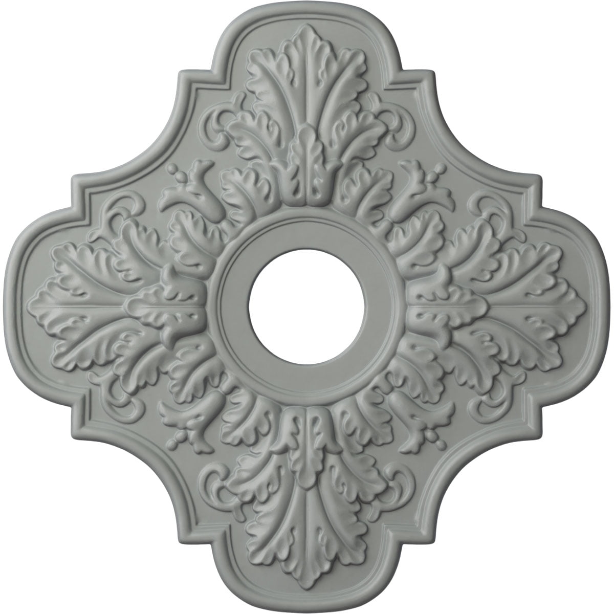 Primed White Polyurethane Peralta Ceiling Medallion, 17.75 Inches