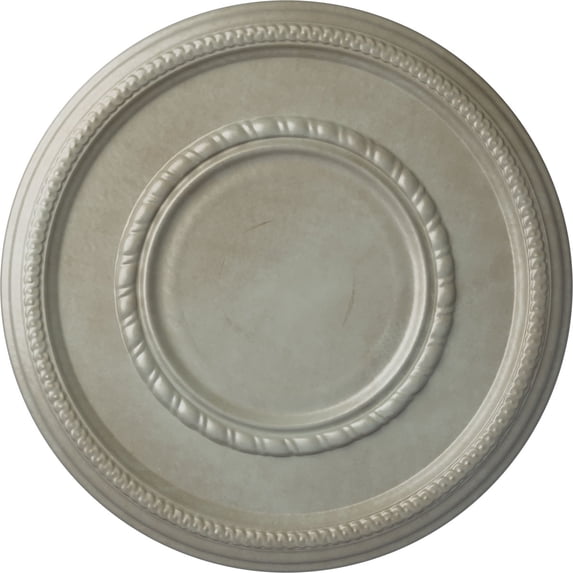 Ekena Millwork 17 3/8"OD x 1 1/8"P Federal Roped Large Ceiling Medallion (Fits Canopies up to 7 3/4"), Hand-Painted Flash Gold