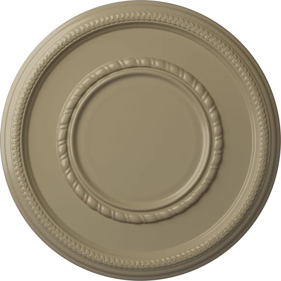 Ekena Millwork 17 3/8"OD x 1 1/8"P Federal Roped Large Ceiling Medallion (Fits Canopies up to 7 3/4"), Hand-Painted Gobi Desert