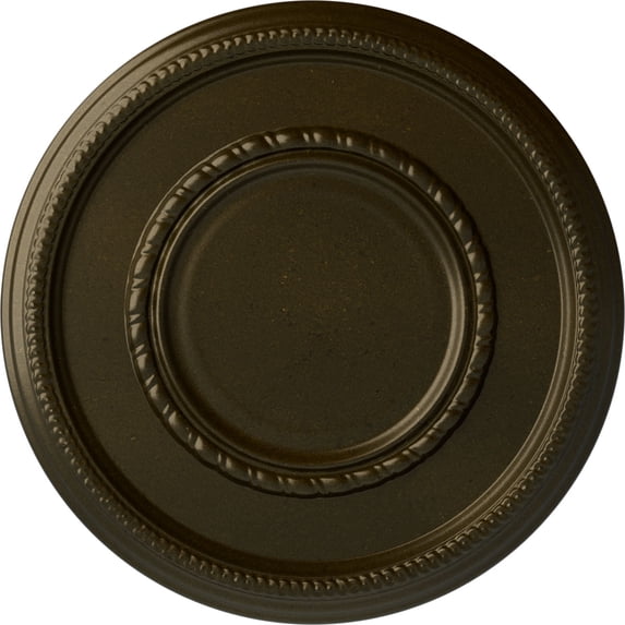 Ekena Millwork 17 3/8"OD x 1 1/8"P Federal Roped Large Ceiling Medallion (Fits Canopies up to 7 3/4"), Hand-Painted Green Gold