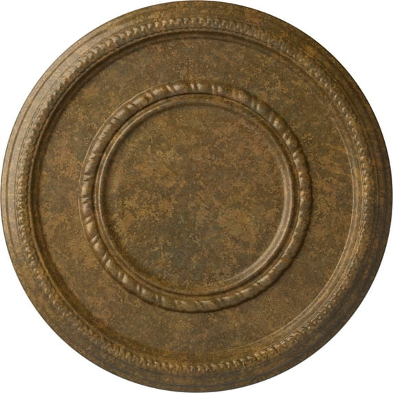 Ekena Millwork 17 3/8"OD x 1 1/8"P Federal Roped Large Ceiling Medallion (Fits Canopies up to 7 3/4"), Hand-Painted Rubbed Bronze