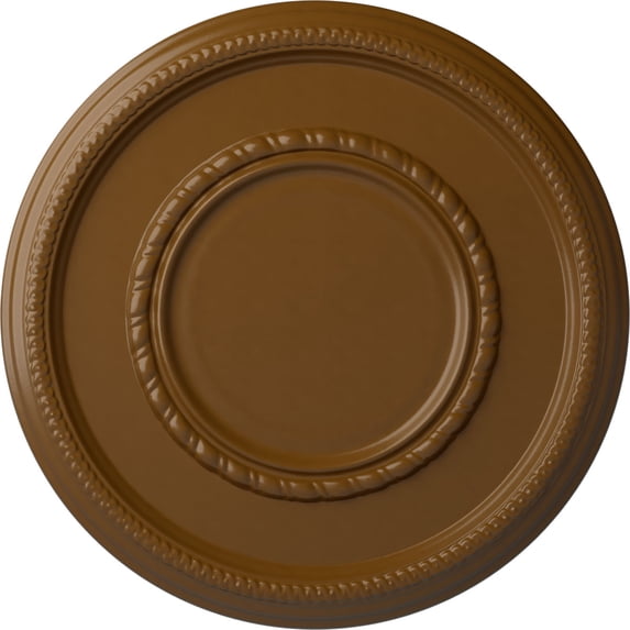 Ekena Millwork 17 3/8"OD x 1 1/8"P Federal Roped Large Ceiling Medallion (Fits Canopies up to 7 3/4"), Hand-Painted Smokey Topaz