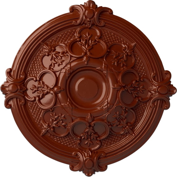 Ekena Millwork 17 3/8"OD x 1 3/4"P Hamilton Ceiling Medallion (Fits Canopies up to 3 3/4"), Hand-Painted Firebrick