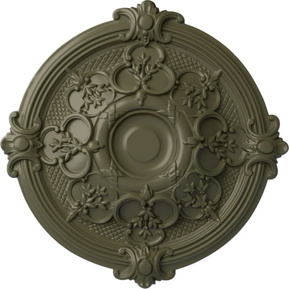 Ekena Millwork 17 3/8"OD x 1 3/4"P Hamilton Ceiling Medallion (Fits Canopies up to 3 3/4"), Hand-Painted Painted Turtle