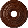 thumbnail image 1 of Ekena Millwork 17 5/8"OD X 3 5/8"ID X 1 7/8"P Orleans Ceiling Medallion (Fits Canopies up to 4 5/8"), Hand-Painted Burnished Mahogany Crackle, 1 of 7