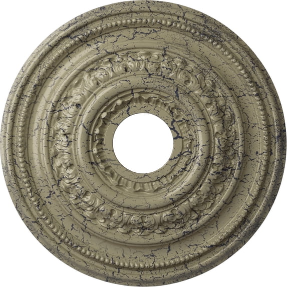 Ekena Millwork 17 5/8"OD X 3 5/8"ID X 1 7/8"P Orleans Ceiling Medallion (Fits Canopies up to 4 5/8"), Hand-Painted Castle Stone Crackle