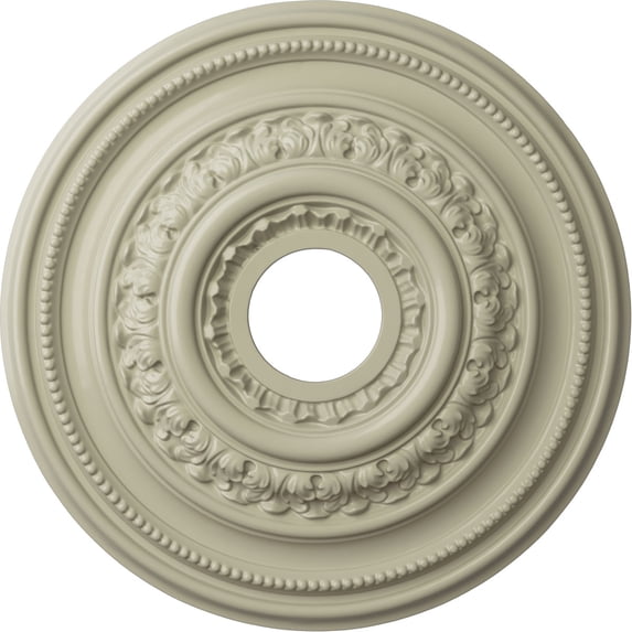 Ekena Millwork 17 5/8"OD X 3 5/8"ID X 1 7/8"P Orleans Ceiling Medallion (Fits Canopies up to 4 5/8"), Hand-Painted Clear Yellow