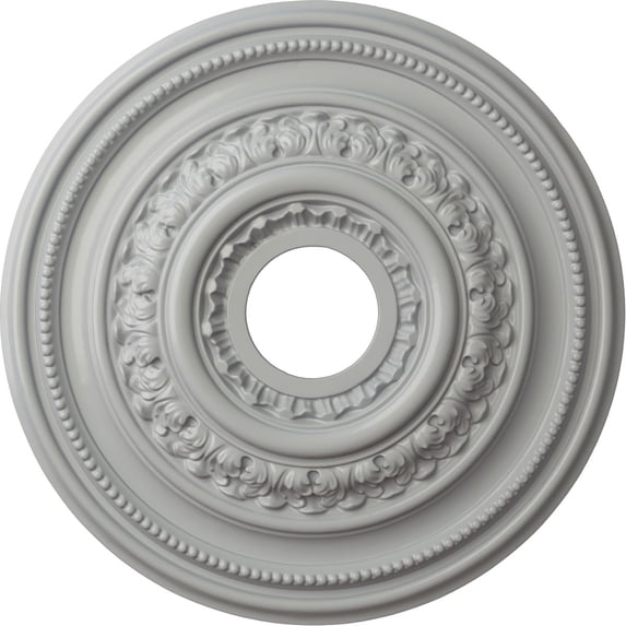 Ekena Millwork 17 5/8"OD X 3 5/8"ID X 1 7/8"P Orleans Ceiling Medallion (Fits Canopies up to 4 5/8"), Hand-Painted Frost