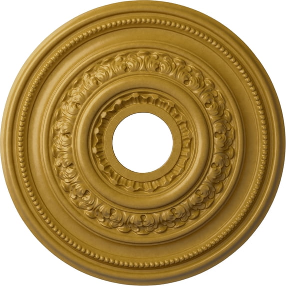 Ekena Millwork 17 5/8"OD X 3 5/8"ID X 1 7/8"P Orleans Ceiling Medallion (Fits Canopies up to 4 5/8"), Hand-Painted Iridescent Gold