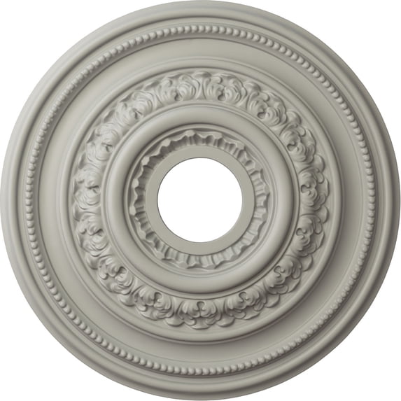 Ekena Millwork 17 5/8"OD X 3 5/8"ID X 1 7/8"P Orleans Ceiling Medallion (Fits Canopies up to 4 5/8"), Hand-Painted Pot of Cream