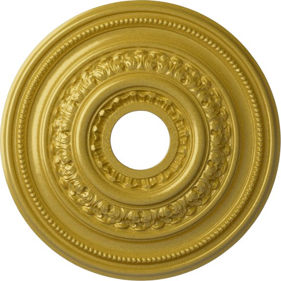 Ekena Millwork 17 5/8"OD X 3 5/8"ID X 1 7/8"P Orleans Ceiling Medallion (Fits Canopies up to 4 5/8"), Hand-Painted Rich Gold