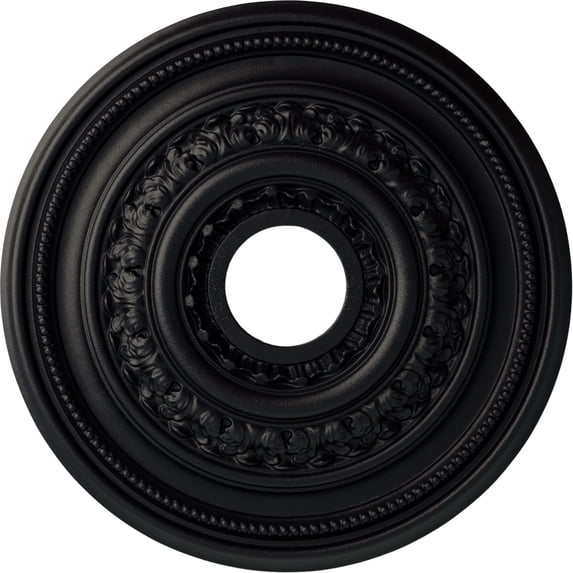 Ekena Millwork 17 5/8"OD X 3 5/8"ID X 1 7/8"P Orleans Ceiling Medallion (Fits Canopies up to 4 5/8"), Hand-Painted Steel Gray