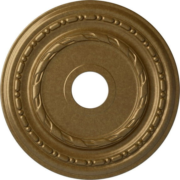 Ekena Millwork 17 7/8"OD x 3 5/8"ID x 1 1/4"P Dublin Ceiling Medallion (Fits Canopies up to 5 1/8"), Hand-Painted Pale Gold