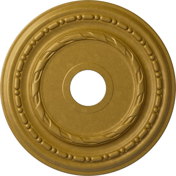 Ekena Millwork 17 7/8"OD x 3 5/8"ID x 1 1/4"P Dublin Ceiling Medallion (Fits Canopies up to 5 1/8"), Hand-Painted Pharaohs Gold