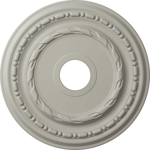 Ekena Millwork 17 7/8"OD x 3 5/8"ID x 1 1/4"P Dublin Ceiling Medallion (Fits Canopies up to 5 1/8"), Hand-Painted Pot of Cream