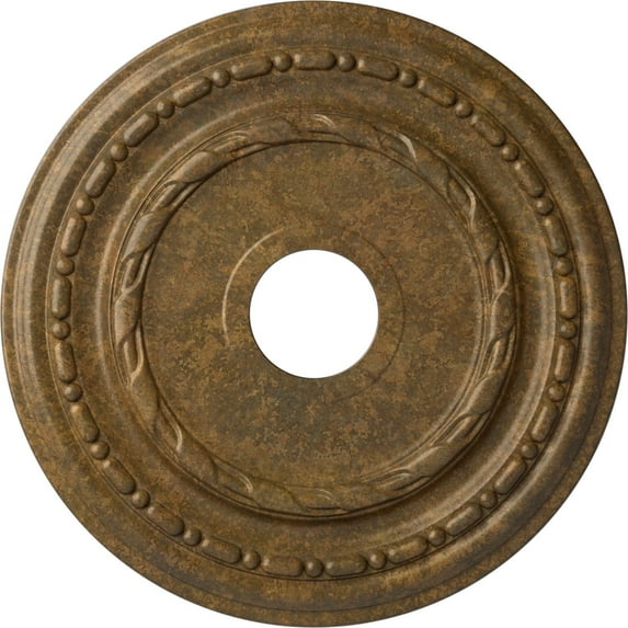 Ekena Millwork 17 7/8"OD x 3 5/8"ID x 1 1/4"P Dublin Ceiling Medallion (Fits Canopies up to 5 1/8"), Hand-Painted Rubbed Bronze