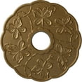 thumbnail image 1 of Ekena Millwork 17 7/8"OD x 3 7/8"ID x 1"P Terrones Butterfly Ceiling Medallion (Fits Canopies up to 3 7/8"), Hand-Painted Pale Gold, 1 of 6