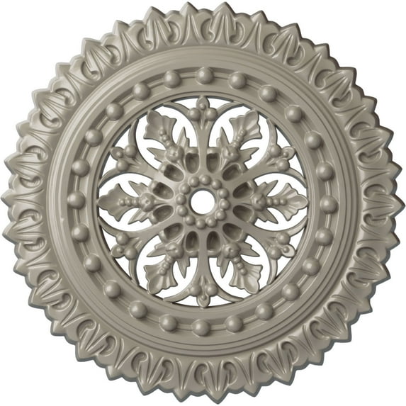 Ekena Millwork 18 1/2"OD x 7/8"ID x 1 1/2"P Sellek Ceiling Medallion (Fits Canopies up to 1 1/8"), Hand-Painted Pearl White