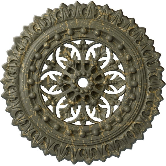 Ekena Millwork 18 1/2"OD x 7/8"ID x 1 1/2"P Sellek Ceiling Medallion (Fits Canopies up to 1 1/8"), Hand-Painted Witch Hazel Crackle