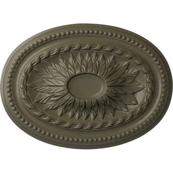 Ekena Millwork 18 1/2"W x 13 1/2"H x 1 7/8"P Saverne Ceiling Medallion, Hand-Painted Painted Turtle