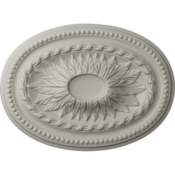 Ekena Millwork 18 1/2"W x 13 1/2"H x 1 7/8"P Saverne Ceiling Medallion, Hand-Painted Pot of Cream