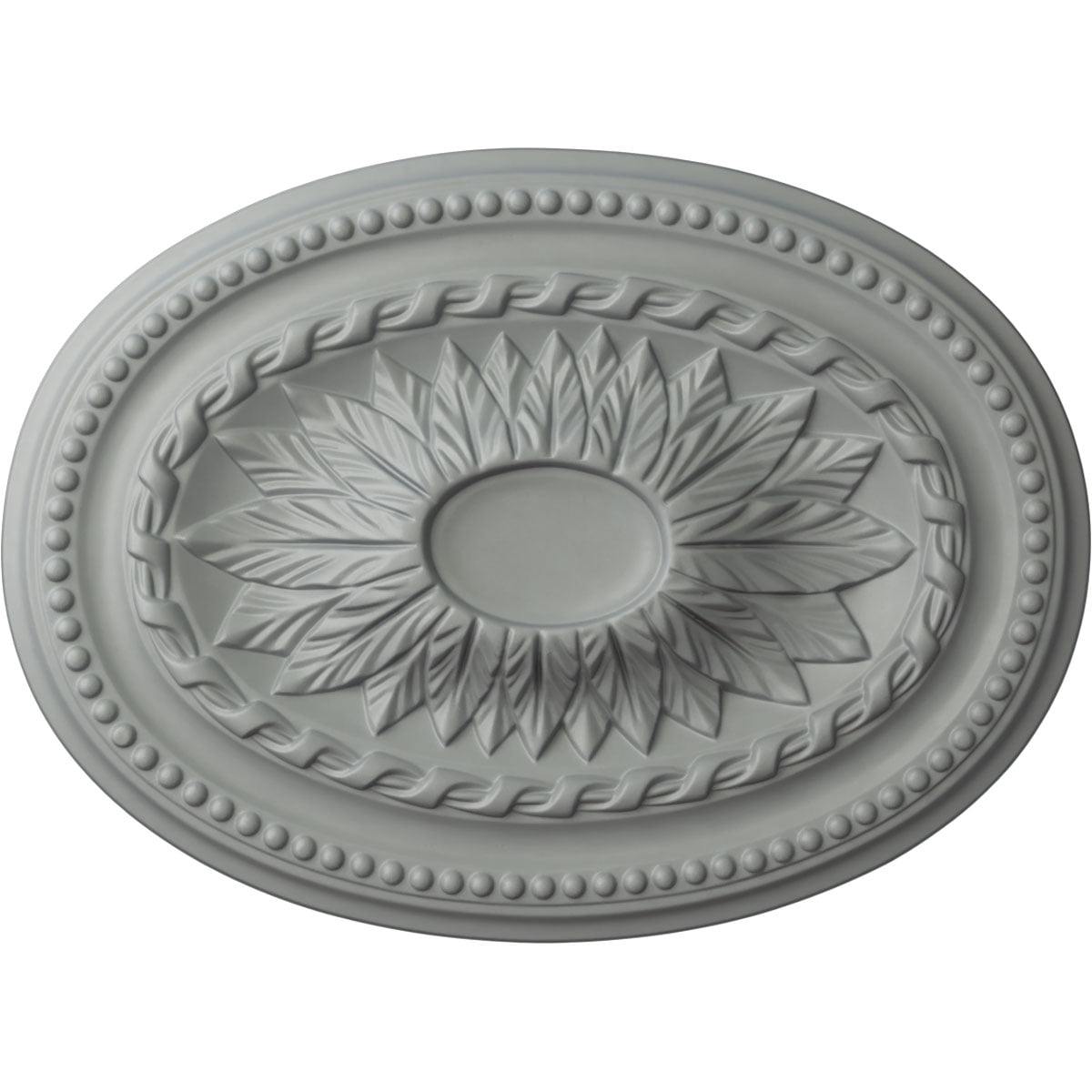 Primed White Polyurethane Oval Ceiling Medallion