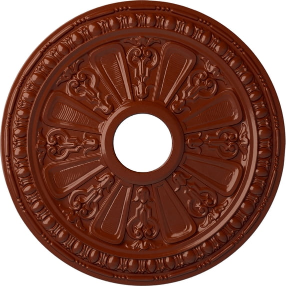 Ekena Millwork 18 1/8"OD 3 5/8"ID x 1 1/8"P Raymond Ceiling Medallion (Fits Canopies up to 5 1/8"), Hand-Painted Firebrick