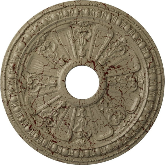 Ekena Millwork 18 1/8"OD 3 5/8"ID x 1 1/8"P Raymond Ceiling Medallion (Fits Canopies up to 5 1/8"), Hand-Painted Gobi Desert Crackle