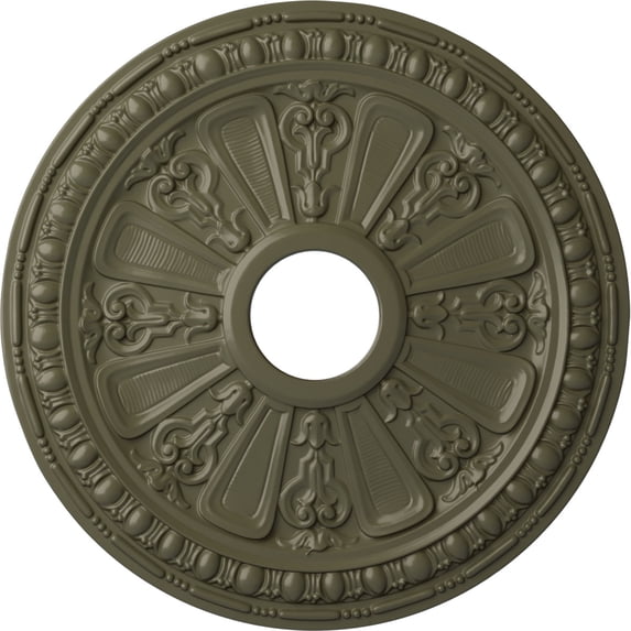 Ekena Millwork 18 1/8"OD 3 5/8"ID x 1 1/8"P Raymond Ceiling Medallion (Fits Canopies up to 5 1/8"), Hand-Painted Painted Turtle