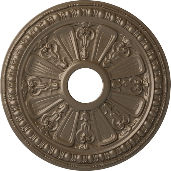 Ekena Millwork 18 1/8"OD 3 5/8"ID x 1 1/8"P Raymond Ceiling Medallion (Fits Canopies up to 5 1/8"), Hand-Painted Warm Silver