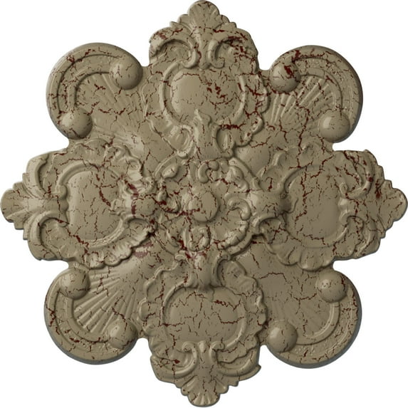 Ekena Millwork 18 1/8"OD x 1 1/4"P Katheryn Ceiling Medallion, Hand-Painted Gobi Desert Crackle