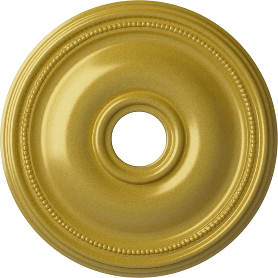 Ekena Millwork 18 1/8"OD x 3 3/4"ID x 1 1/8"P Bradford Ceiling Medallion (Fits Canopies up to 4 3/8"), Hand-Painted Rich Gold