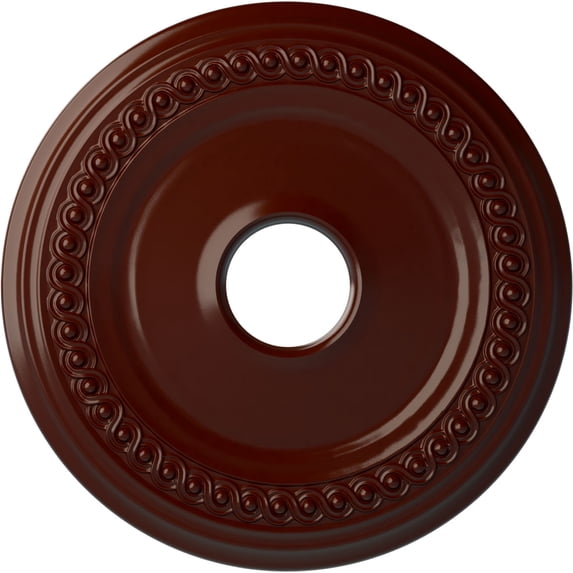 Ekena Millwork 18 5/8"OD 4"ID x 1 1/8"P Classic Ceiling Medallion (Fits Canopies up to 12 3/4"), Hand-Painted Brushed Mahogany