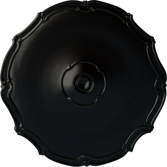 Ekena Millwork 18 7/8"OD x 1 1/2"P Pompeii Ceiling Medallion (Fits Canopies up to 2"), Hand-Painted Jet Black