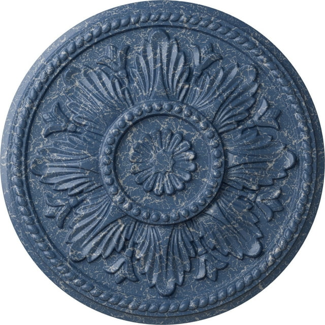 Ekena Millwork 18"OD x 1 3/4"P Edinburgh Ceiling Medallion (Fits Canopies up to 5 1/4"), Hand-Painted Americana Crackle